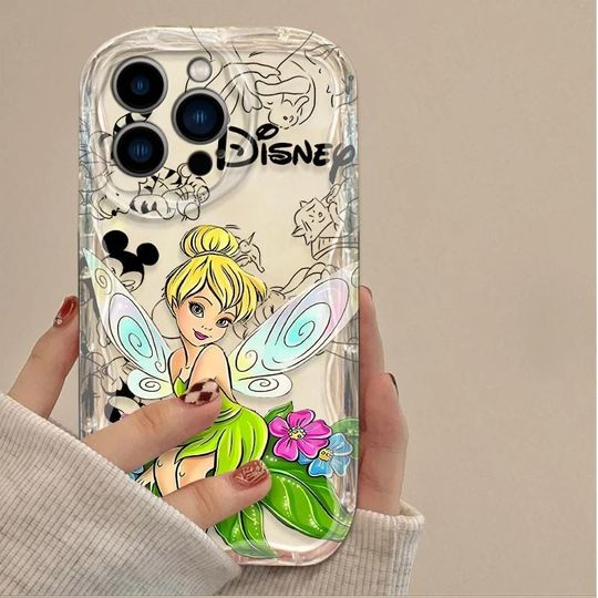 Tinkerbell Princess Transparent Clear Case for iPhone 16 15 14 13 12 11 Pro Max Soft Silicone Shockproof Cover