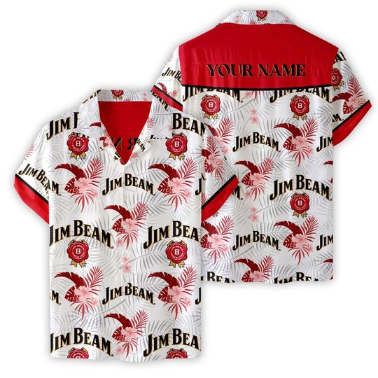 Discover 3D Printed Jim Whiskey Personalized Name Hawaiian Shirt Short Sleeves Unisex Button Down Tropical Summer Beach Shirts for Men Women Birthday