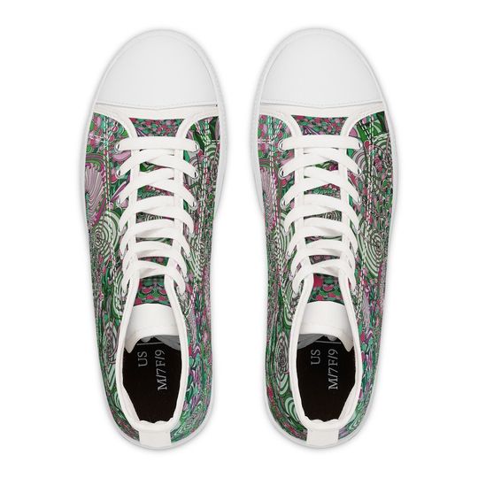 Discover Pink and Green Women's High Top Sneakers