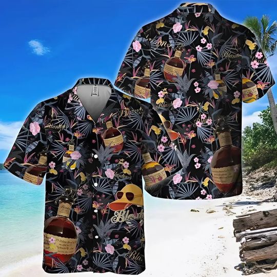 Brown Blanton's Summer Hawaiian Shirt, Men Hawaiian Button Up Shirts, Summer Gifts Anniversary, Birthday, Vacation Gifts
