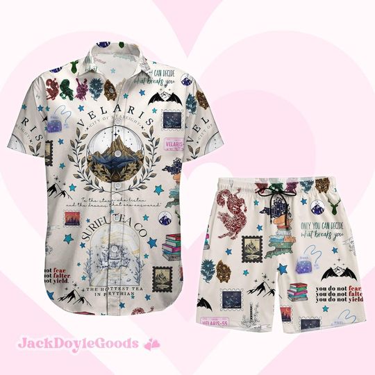 Velaris Acotar Button Shirt Shorts, City Of Starlight Button Shirt, Night Court Button Shirt, Acotar Book Club Shirt, Velaris Shorts