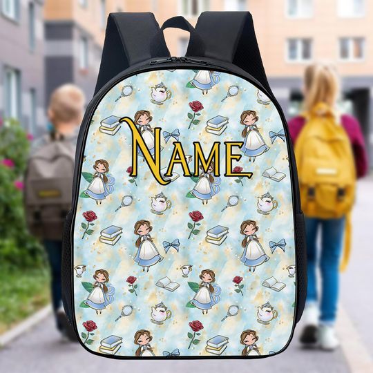 Personalize Backpack The Beauty Princess Backpack, Beauty Character Backpack, Beauty And Monster Back To School