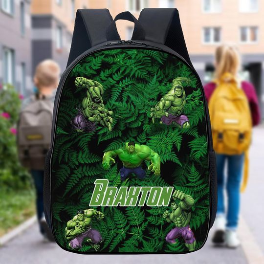 Personalize Backpack Green Superhero Backpack, Giant Hero Backpack, Super Hero Backpack, Hero Back To School, Birthday Gift