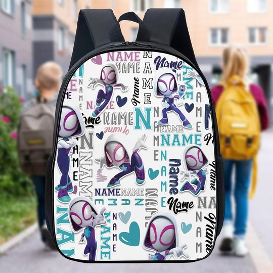 Discover Personalized Spider And Friends Backpack, Superhero Movie Backpack, Characters Backpack, Spider Backpack, Custom Spider Hero School Backpack