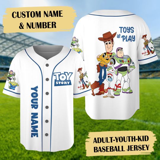 Discover Custom Cowboy Baseball Jersey Team, Toy Character Basketball Jersey, Movie Baseball Team Outfit, Birthday Gift For Kid, Cartoon Group Shirt