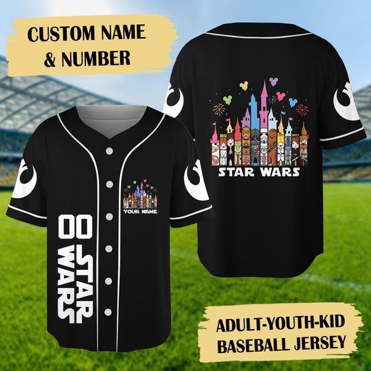 Custom Star Wars Baseball Jersey, Galaxy's Edge Jersey Shirt, Magic Kingdom Baseball Team Outfit, Star Wars Shirt, Birthday Gift For Kids