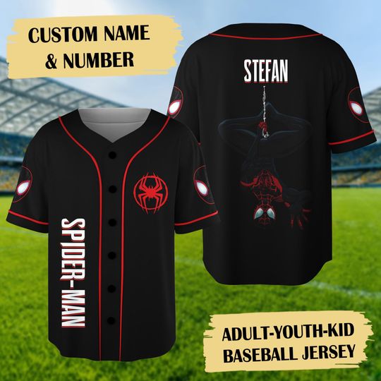 Discover Custom Spider Baseball Jersey Team, Spider Basketball Jersey, Superhero Baseball Team Outfit, Birthday Gift For Kid, Hero Sport Shirt