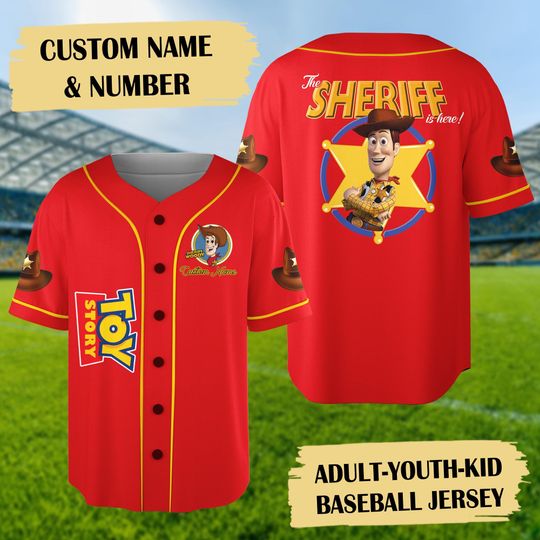 Discover Personalize Cowboy Baseball Jersey, Toy Movie Basketball Jersey, Animated Baseball Team Outfit, Birthday Gift For Kids, Cartoon Group Shirt