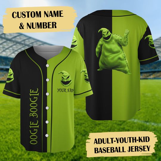Personalized Oogie Boogie Baseball Jersey, The Nightmare Before Christmas Jersey Team, Halloween Jersey Shirt, Oogie Boogie Horror Shirt