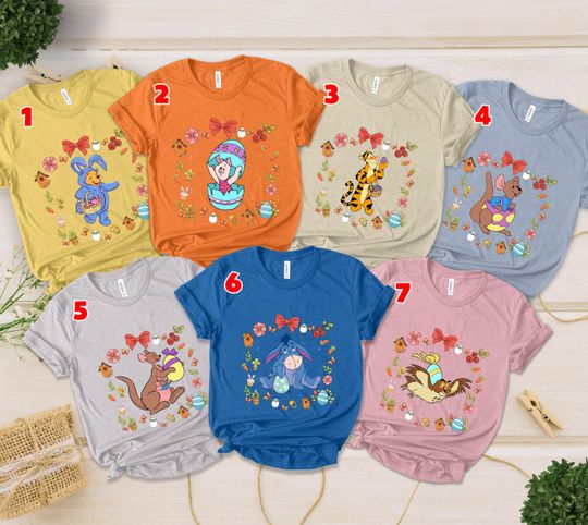 Winnie The Pooh Easter Shirt,Tigger Easter Shirt, Pooh Bear Shirt, Piglet Costume Eeyore Costume Shirt, Family Easter Shirt