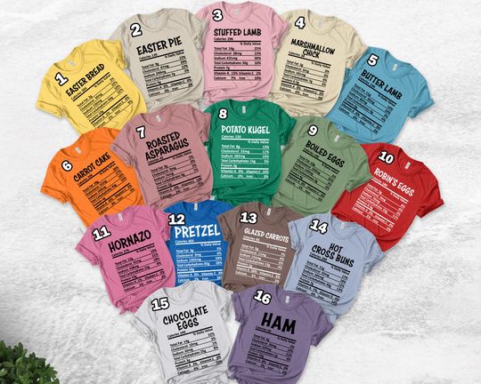Discover Easter Nutrition Facts shirt, Family Easter Group shirts, Easter Food Candy shirt, Women's Baby Easter Shirt, Easter Matching shirt
