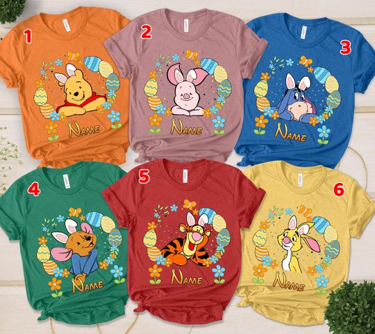 Discover Disney Winnie The Pooh Easter Shirt, Easter Pooh Bear Shirt, Disney Tigger Easter Shirt, Disney Piglet Easter Disney Eeyore Easter