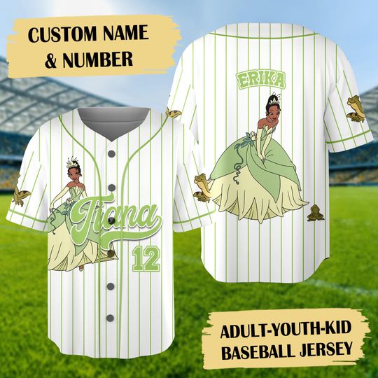 Personalized Princess Tiana Baseball Jersey, Princess And The Frog Basketball Jersey, Princess Tiana Birthday Girl Gift, Princess Trip Shirt