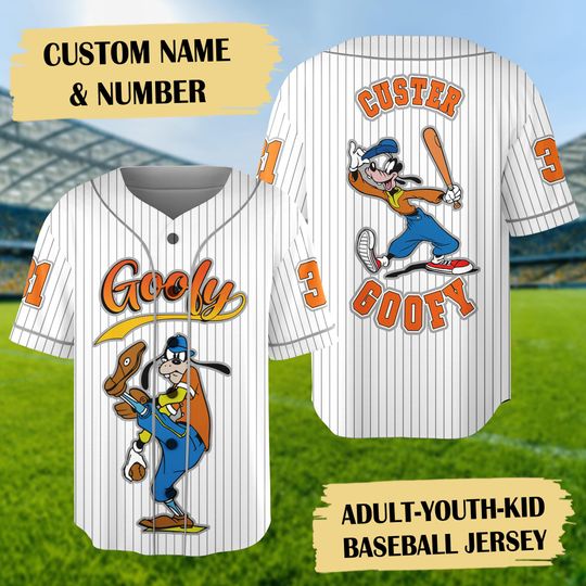 Personalized Silly Dog Baseball Jersey, Animated Dog Father Baseball Jersey, Custom Number Shirt, Cartoon Gift, Animation Jersey Shirt
