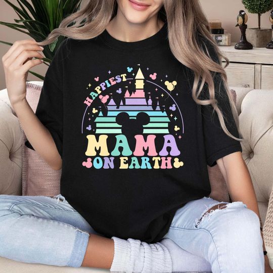 Discover Happiest Mama On Earth Disney Shirt, Disney Mommy Shirt, Disney Travel Tee, Disney Vacation Shirt, Disney Family Trip Shirt, Gift For Mom