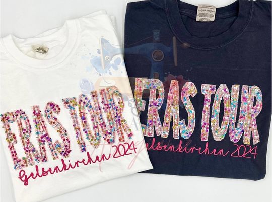 Discover ERAS TOUR keepsake customized confetti sequins tee