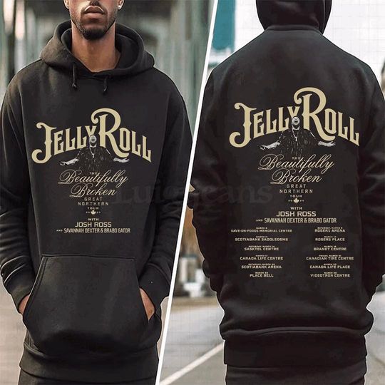 Jelly Roll 2025 Tour Hoodie  Vintage Hip Hop Sweatshirt for Fans