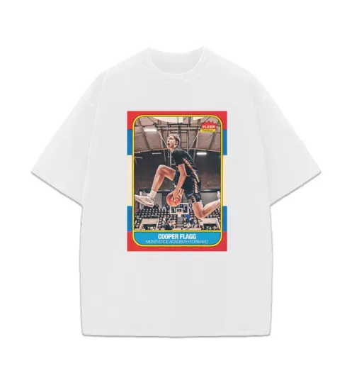 Cooper Flagg Rookie Card Fleer Vintage Basketball Style Men T-Shirt
