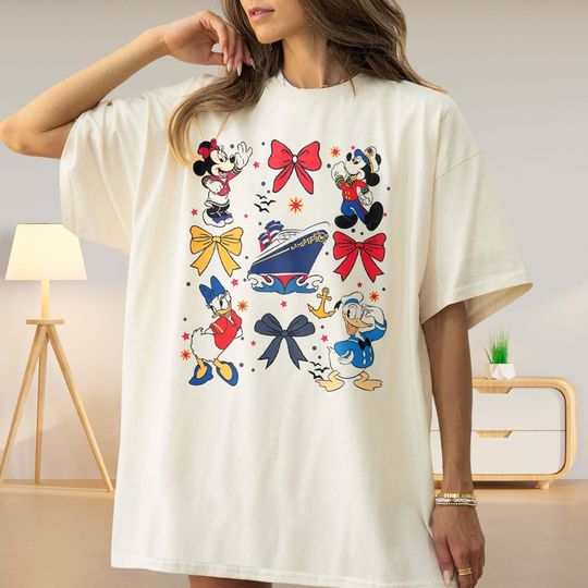 Discover Disney Cruise Coquette Girls Shirt, Disney Trip Gift For Girls, Mickey and Friends Cruise Line T-shirt, Disney Family Cruise Baby Onesie