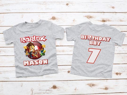 Discover Personalized Roblox Birthday Shirt, Gamer Birthday Boy Shirt, Family Birthday Tees, Video Game Birthday Theme T-shirt, Custom Birthday Shirt