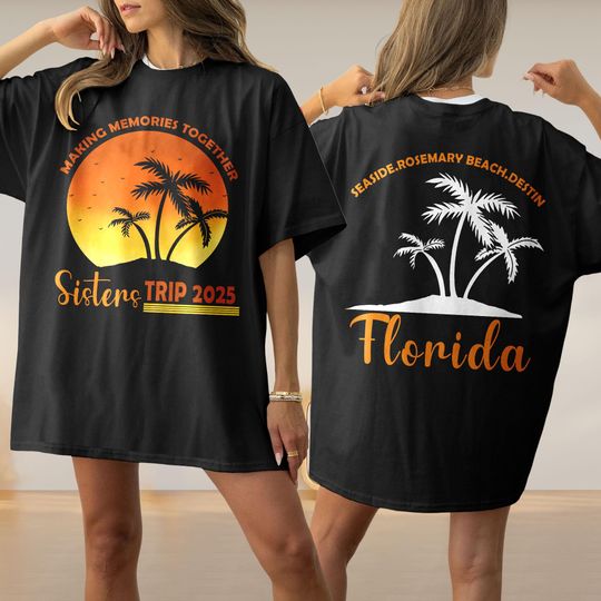 Discover Custom Sisters Girls Trip 2025 Shirt, Sister Trip Shirt, Sister Trip 2025 Shirt, Girl Weekend Trip 2025, Girls Vacation Shirt, Weekend Shirt