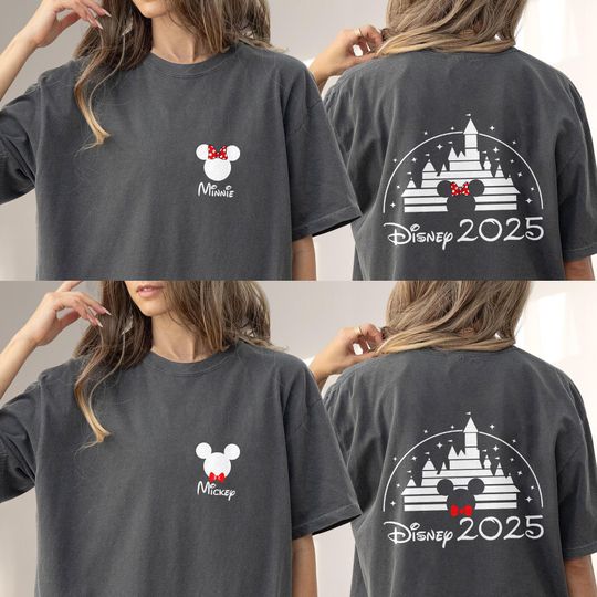 Discover Mickey Castle 2025 Shirt, Custom Two Sided Magic Kingdom Tee, Mickey Minnie Trip Shirts, Family Vacation Shirt, Mickey Heart Outfit