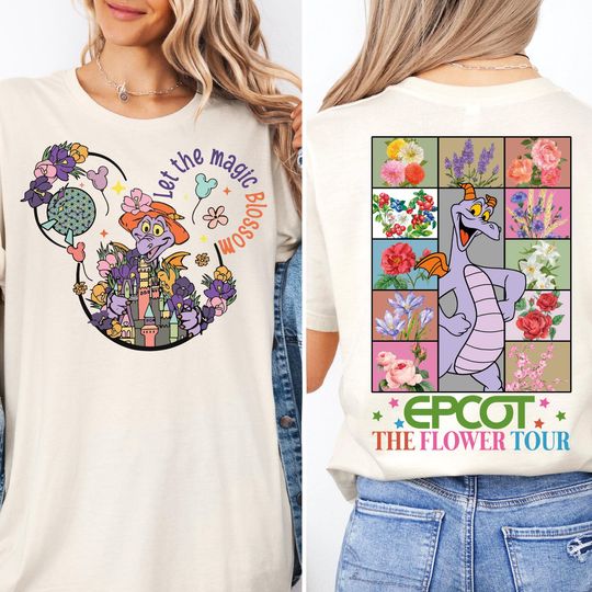 Figment Let The Magic Blossom Shirt, Family Vacation Trip Tee, Epcot Figment Topiaries Shirt, Disney Epcot Flower Tour Shirt, Spring Trip