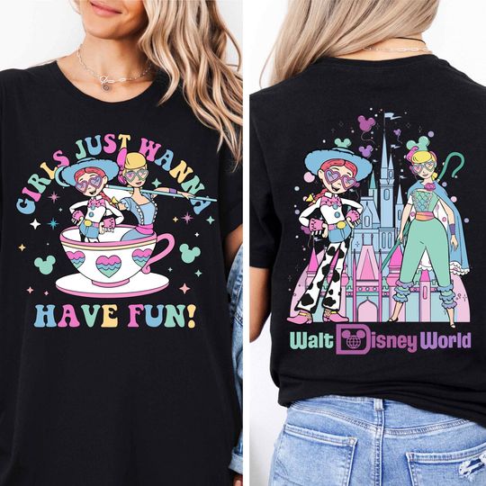 Toy Story Girls Just Wanna Have Fun T-Shirt, Bo Peep And Jessie Shirts, Best Friends Matching Shirt, Besties Shirt, Disney Girls Trip Tee