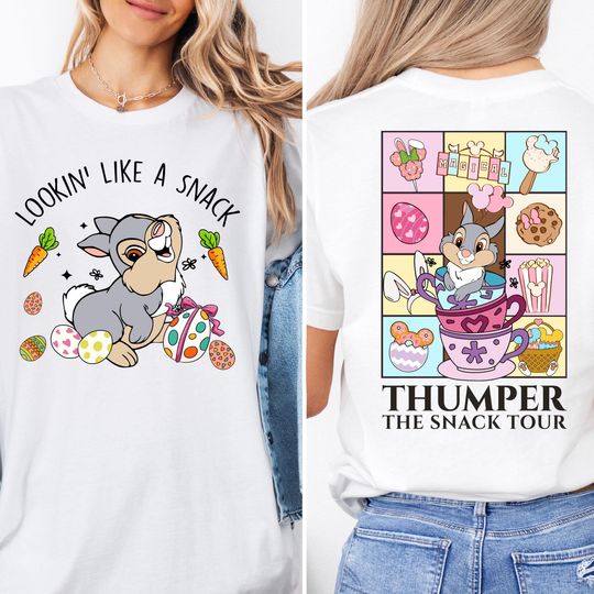 Disney Bambi Lookin' Like A Snack T-Shirt, Easter Eggs Tee, Disney Family Matching Shirt, Bunny Easter Shirts, Thumper The Snack Tour Shirt