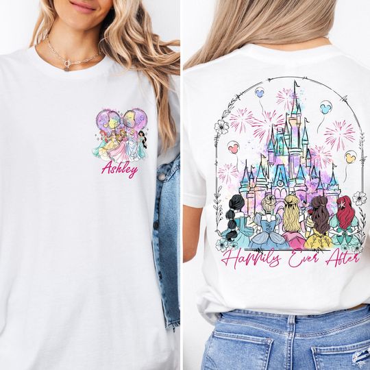 Discover Disney Princess Happily Ever After Custom Shirt,Princess Trip Tee, Princess Birthday Shirt, Disney Girls Trip Tee, Disney Best Friends Shirt