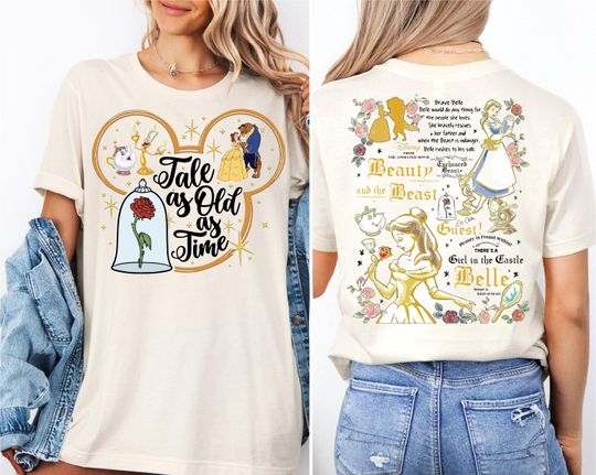 Disney Tale as Old as Time Shirt, Princess Belle T-Shirt, Disneyland Mickey Head Shirt, The Beauty and The Beast Tees, WDW Girls Trip Tees