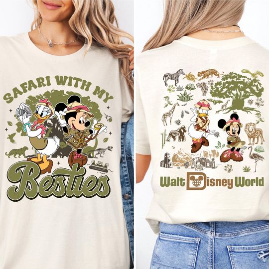 Discover Minnie And Daisy Safari With My Besties Shirt, Walt Disney World Shirt, Disney Girls Trip Shirt, Animal Kingdom Shirt, Epcot Tour Shirt