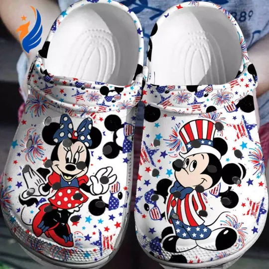 Discover Mickey Minnie 4th of July Clogs