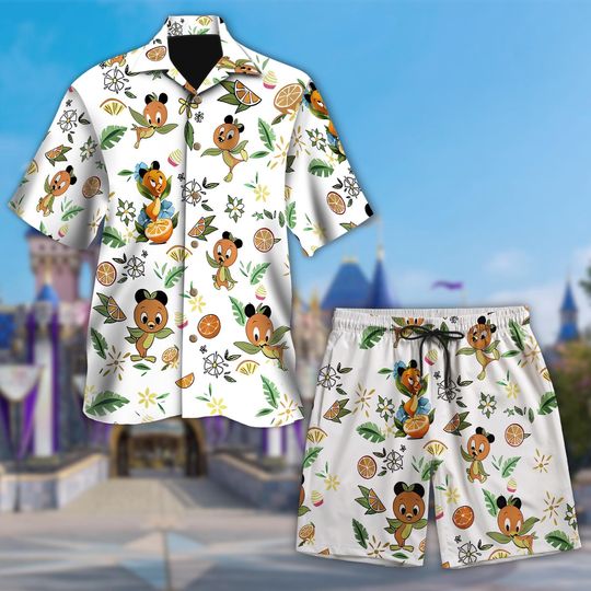 Orange Bird Hawaiian Shirt, Disney Epcot Summer Aloha Shirt, Magic Kingdom Vacation Outfit, Citrus Theme Button Up, Tropical Beach Tee