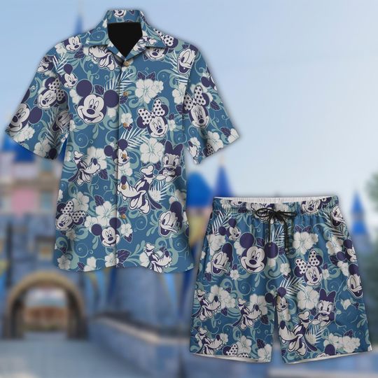 Discover Mickey and Minnie Hawaiian Shirt, Disney Aloha Summer Outfit, Donald Daisy Goofy Family Button Up, Classic Cartoon Beach Vacation Shirt