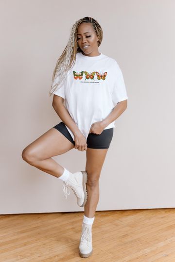 Discover Changing For The Better Comfort Colors Tee Shirt, Butterfly Graphic Tee, Colorful Comfort Color T-Shirt