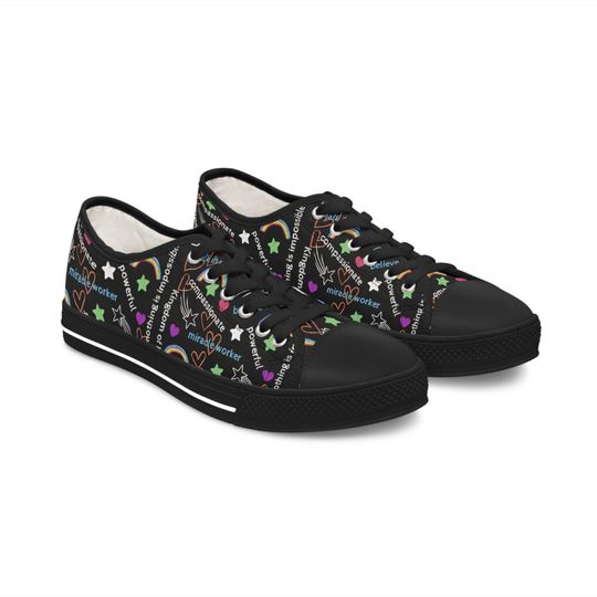 Discover Walk in Miracles Women's Low Top Sneakers Miracle Sneakers Stars Rainbow Hearts Colorful Tennis Shoes Casual Low-top Shoes Miracle Shoes