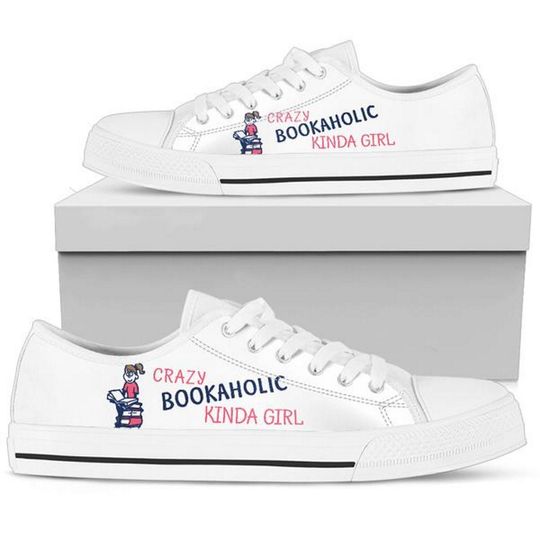 Book Lover, Womens Sneakers, Customized Low Top, Sneaker Shoes, Sporty, Summer Shoes, Fashion Sneakers, Casual Shoes, Art Sneakers,Footwear