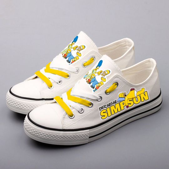 The Simpsons shoes, The Simpsons sneakers, Tennis shoes, Printed Shoes, Lisa, Sneakers, White, Black, Cartoon, Homer, Marge, Bart, Maggie