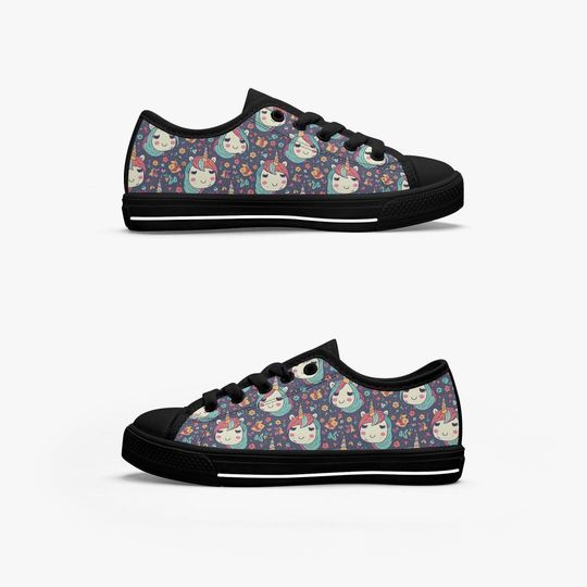 Discover Girl's Kid's Low-Top Canvas Shoes-Black