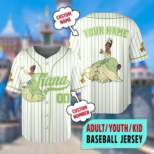Discover Custom Tiana Princess Baseball Jersey, Custom Name Princess Kid Youth Adult Disney Jersey, Disney Princess Baseball Jersey Outfit