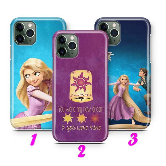 TANGLED 3 iPhone 11 12 13 14 15 16 Pro / Max / Mini / Plus Case Cover inspired Disney Cartoon Princess Rapunzel Flynn Rider Pascal Maximus