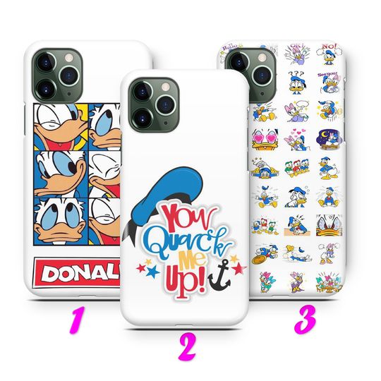 Discover DONALD DUCK 2 iPhone 11 12 13 14 15 16 Pro / Max / Mini / Plus Case Cover inspired Disney Cartoon Daisy Duck Mickey Mouse Couple Love Cute