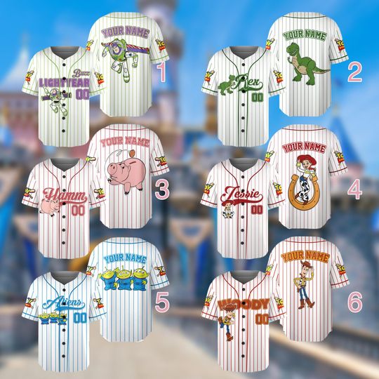 Discover Custom Disney Toy Story Woody Baseball Jersey, Custom Disneyland Woody Kid Adult Jersey, Buzz Lightyear Family Trip Shirt, Toy Story Gift