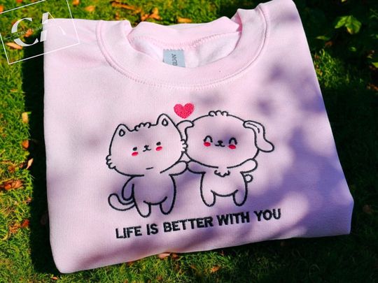 Cat Kawaii, Dog Kawaii, Friends Kawaii, Friends Presents, Friends Gifts, Gifts For Friends, Friends Sweatshirt,Couples Gift, Engagement Gift