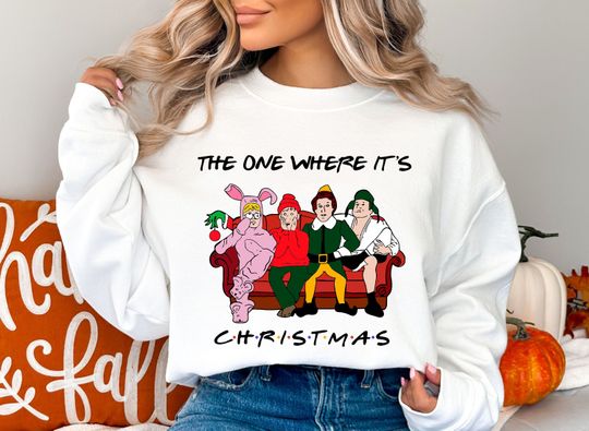 Christmas Movie Friends Sweatshirt, Christmas Movie Sweatshirt, Funny Sweatshirt, Retro Sweater, Home Alone Sweatshirt, Christmas Jumper Day