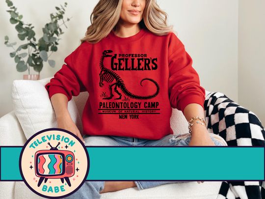 Dr. Geller's Palentology Summer Camp Friends Sweatshirt Dinosaurs Ross Joey Monica Rachel Phoebe Fan Art Netflix Crewneck  Bingewatch