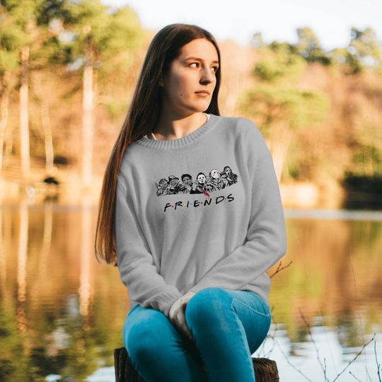 Horror Friends Sweatshirt, Horror Movie Fan Gift, Scary Halloween, Vintage Horror Film Shirt, Nightmare on Elm Street Top, Creepy Graphic