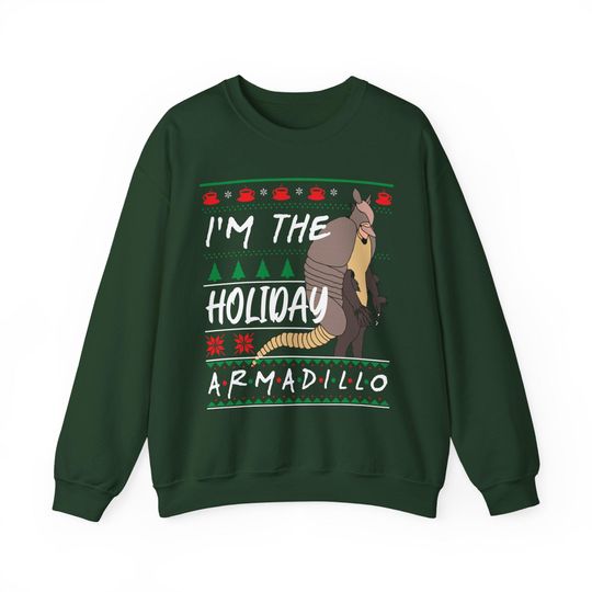 Friends Christmas Sweater, Holiday Armadillo Festive Friends Sweatshirt, Ross Geller, Friends TV Show Shirt, Gift for Fans
