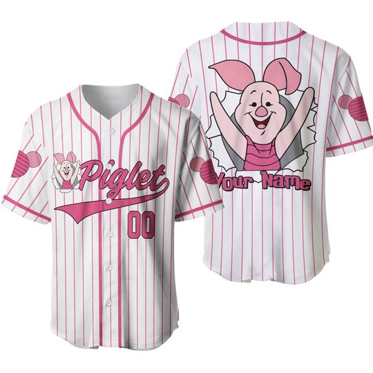 Discover Personalized Piglet Baseball Jersey, Piglet Jersey Shirt, Winnie The Pooh Shirt, Piglet Baseball Shirt, Gift For Kid Adult, Piglet Gift